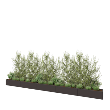 Plieninis lauko vazonas XXL - Stačiakampis - 500 x 30 x 30 cm - RAL7016 matinė (antracito pilka) - Be dugno plokštės