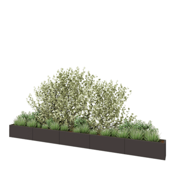 Plieninis lauko vazonas XXL - Stačiakampis - 500 x 30 x 40 cm - RAL7016 matinė (antracito pilka) - Su dugno plokšte