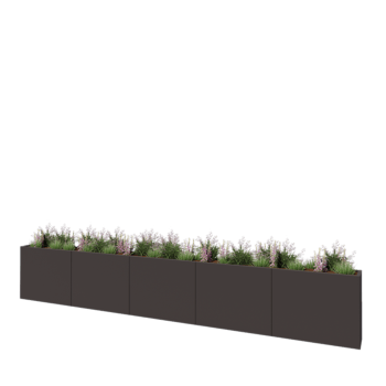 Plieninis lauko vazonas XXL - Stačiakampis - 500 x 30 x 80 cm - RAL7016 matinė (antracito pilka) - Be dugno plokštės