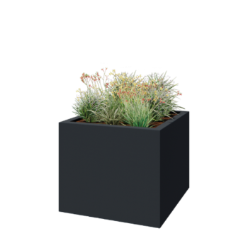 Stiklo pluošto vazonai - Kvadratinis - 120 x 120 x 100 cm - RAL7021 matinis (juodai pilka) - Su dugnu