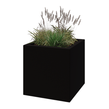 Stiklo pluošto vazonai - Kvadratinis - 70 x 70 x 70 cm - RAL9005 matinis (juodas) - Su dugnu