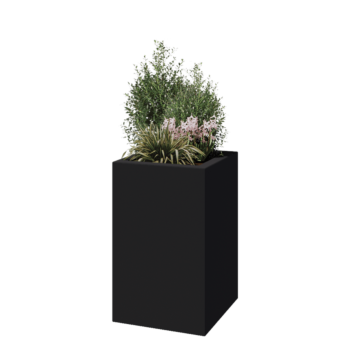 Stiklo pluošto vazonai - Kvadratinis - 50 x 50 x 80 cm - RAL7021 matinis (juodai pilka) - Su dugnu
