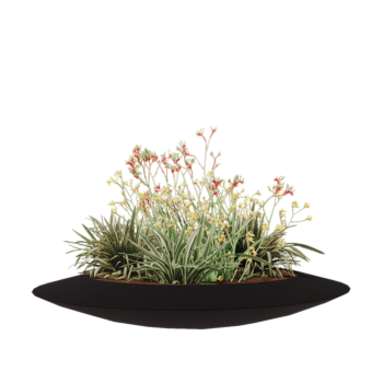 Stiklo pluošto vazonai - Dubuo - Ø 120 x 20 cm - RAL9005 matinis (juodas) - Su dugnu