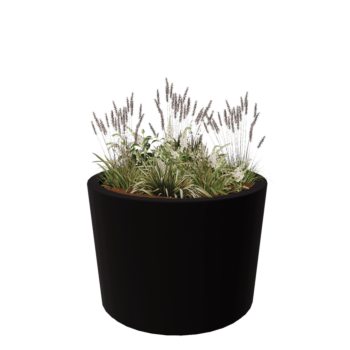 Stiklo pluošto vazonai - Kūginis - Ø 120 x 80 cm - RAL9005 matinis (juodas) - Su dugnu