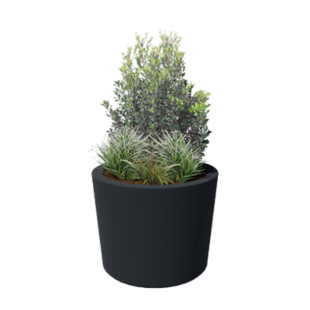 Stiklo pluošto vazonai - Kūginis - Ø 95 x 70 cm - RAL7021 matinis (juodai pilka) - Su dugnu