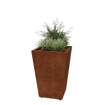 Corten plieno lauko vazonas - Kūgis - 60 x 60 x 81,5 cm - Suvirintas - Su dugno plokšte