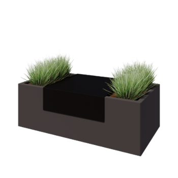 Plieninė augalų vazonų platforma - 60 x 61 x 20 cm - RAL9005 matinė (juoda)