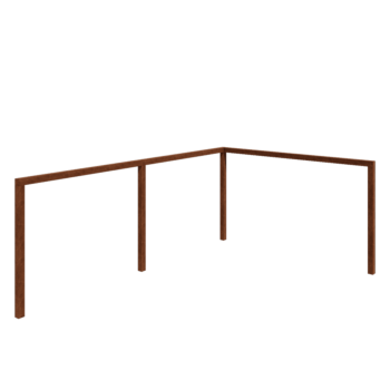 Corten plieno pergola - Kampas - 600 x 412 x 242 cm - Be betono pado
