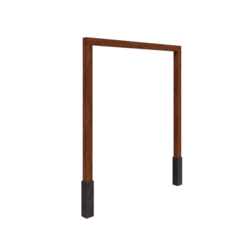 Corten plieno pergola - Tiesus - 250 x 230 cm - Su betono padu