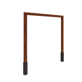Corten plieno pergola - Tiesus - 300 x 230 cm - Su betono padu