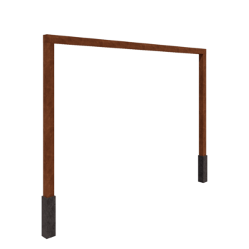 Corten plieno pergola - Tiesus - 400 x 230 cm - Su betono padu