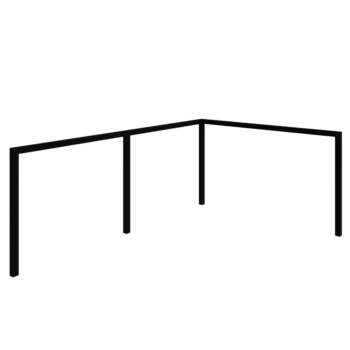 Plieninė pergola - Kampas - 600 x 412 x 230 cm - RAL9005 matinė (juoda) - Be betono pado