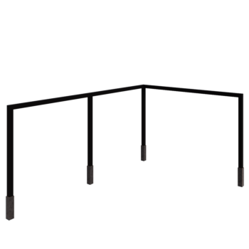 Plieninė pergola - Kampas - 600 x 412 x 230 cm - RAL9005 matinė (juoda) - Su betono padu