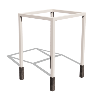 Plieninė pergola - Kvadratas - 224 x 200 x 230 cm - RAL9005 matinė (juoda) - Su betono padu