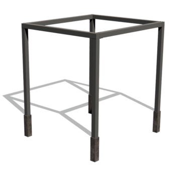 Milteliniu būdu dengta plieninė pergola sąranka kvadratas 274 x 250 cm