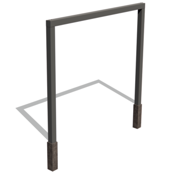 Plieninė pergola - Tiesus - 300 x 230 cm - kita RAL spalva - Su betono padu