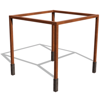Corten plieno pergola sąranka kvadratas 324 x 300 cm