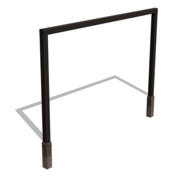 Plieninė pergola - Tiesus - 400 x 230 cm - RAL9005 matinė (juoda) - Be betono pado