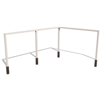 Plieninė pergola - Kampas - 600 x 412 x 230 cm - RAL9010 matinė (balta) - Be betono pado