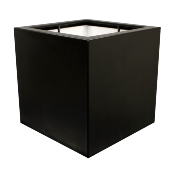 Stiklo pluošto vazonai - Kvadratinis - 120 x 120 x 120 cm - RAL9010 matinis (baltas) - Su dugnu