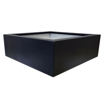 Stiklo pluošto vazonai - Kvadratinis - 120 x 120 x 40 cm - RAL9005 matinis (juodas) - Su dugnu