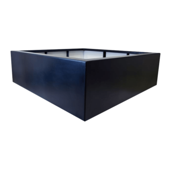 Stiklo pluošto vazonai - Kvadratinis - 140 x 140 x 60 cm - RAL9005 matinis (juodas) - Su dugnu