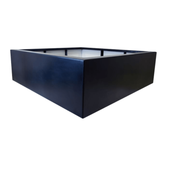 Stiklo pluošto vazonai - Kvadratinis - 160 x 160 x 60 cm - RAL9005 matinis (juodas) - Su dugnu