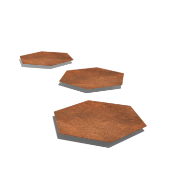 Corten plieno pakopa plytelė Šešiakampis 50