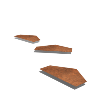 Corten plieno pakopa plytelė Šešiakampis HV 50