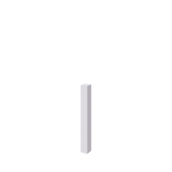 Plieninis dekoratyvus tvoros stulpas - 12 x 12 x 100 cm - RAL9010 matinė (balta)