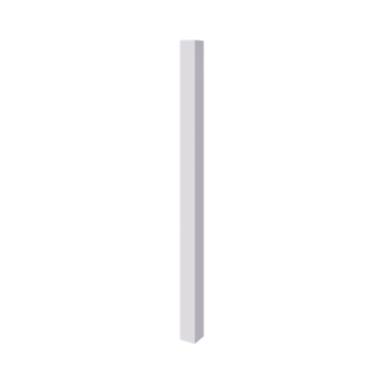Plieninis dekoratyvus tvoros stulpas - 12 x 12 x 200 cm - RAL9010 matinė (balta)