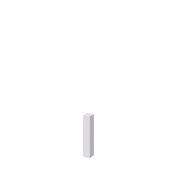 Plieninis dekoratyvus tvoros stulpas - 12 x 12 x 60 cm - RAL9010 matinė (balta)