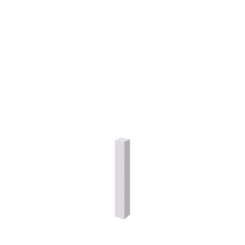 Plieninis dekoratyvus tvoros stulpas - 12 x 12 x 80 cm - RAL9010 matinė (balta)