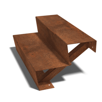 Corten plieno lauko laiptai New York 2 laipteliai (plotis 120 cm)