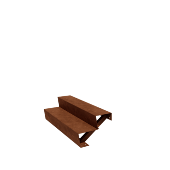 Corten plieno lauko laiptas - 2-pakopa - 48 x 120 x 34 cm