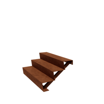 Corten plieno lauko laiptai New York 3 laipteliai (plotis 120 cm)