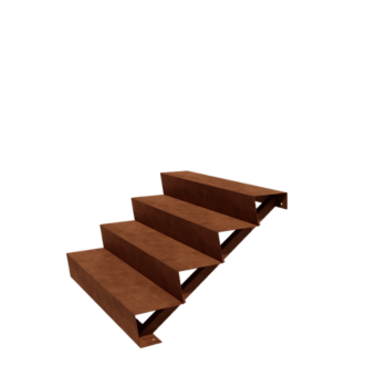 Corten plieno lauko laiptai New York 4 laipteliai (plotis 120 cm)