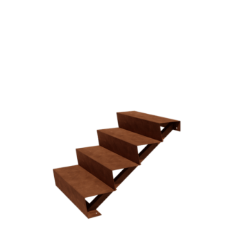 Corten plieno lauko laiptas - 4-pakopa - 96 x 80 x 68 cm