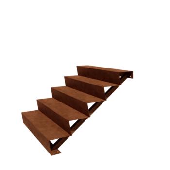 Corten plieno lauko laiptas - 5-pakopa - 120 x 120 x 85 cm