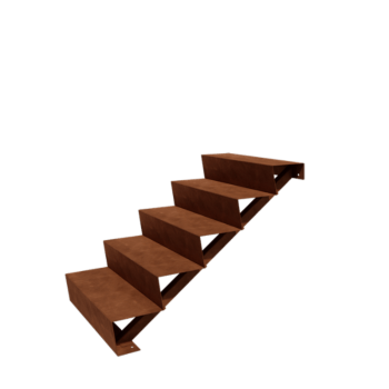 Corten plieno lauko laiptas - 5-pakopa - 120 x 80 x 85 cm
