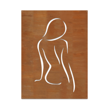 Corten plieno sienų dekoracijos - Moteris Large - 100 x 75 cm