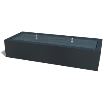 Aliuminio lauko fontanas - Lyra - 200 x 80 x 40 cm - RAL9010 matinė (balta) - Su LED apšvietimu
