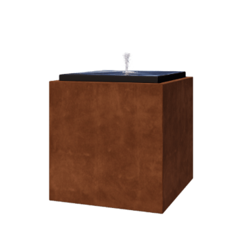 Corten plieno lauko fontanas - Orin - 80 x 80 x 80 cm - Su LED apšvietimu