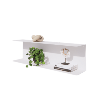 Plieninė sieninė lentyna - C-forma - 100 x 20 x 28 cm - RAL9010 matinė (balta)