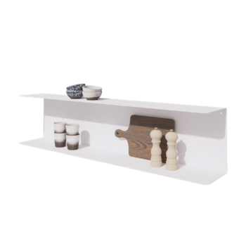 Plieninė sieninė lentyna - C-forma - 120 x 20 x 28 cm - RAL9010 matinė (balta)