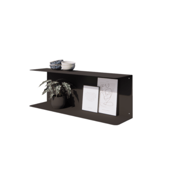 Plieninė sieninė lentyna - C-forma - 80 x 20 x 28 cm - RAL9005 matinė (juoda)