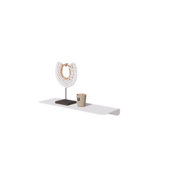 Plieninė sieninė lentyna - L-forma - 60 x 20 x 5 cm - RAL9010 matinė (balta)