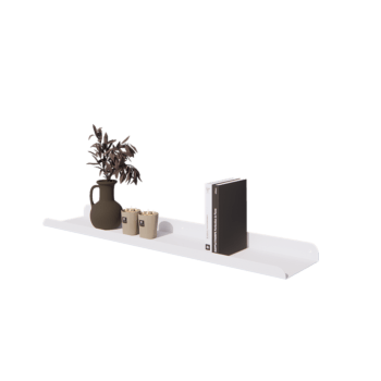 Plieninė sieninė lentyna - U-forma - 100 x 20 x 5 cm - RAL9010 matinė (balta)