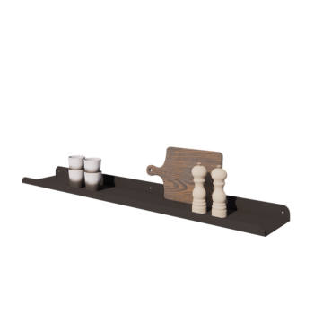 Plieninė sieninė lentyna - U-forma - 120 x 20 x 5 cm - RAL9005 matinė (juoda)