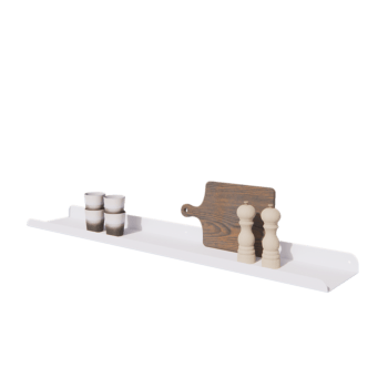 Plieninė sieninė lentyna - U-forma - 120 x 20 x 5 cm - RAL9010 matinė (balta)